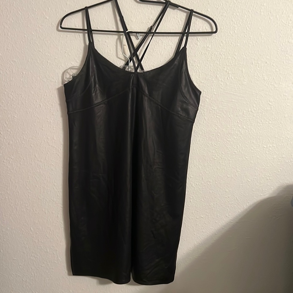 NWOT Urban Outfitters Mini Black Faux Leather Dress Size S
